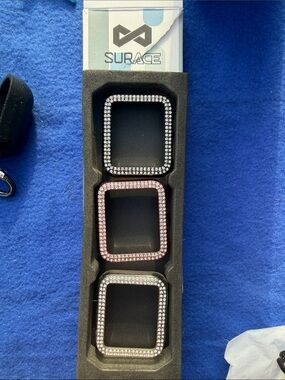 SURACE Bling Apple Watch Bumper Set - Black, Rose Gold, Silver